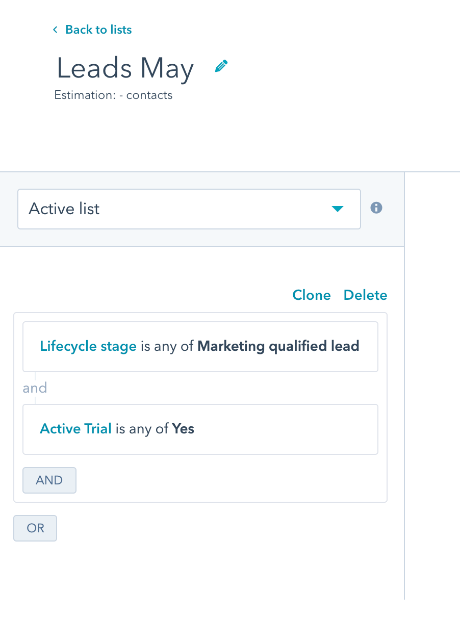 Segment lists based on contact information.